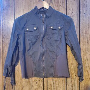 XCVI Gray Moto Safari Utility Jacket - Small